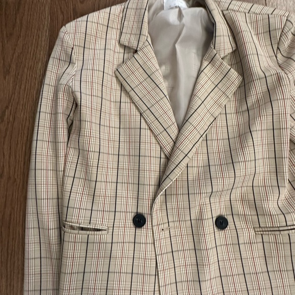 Oak and Fort Plaid Double-breasted Oversized Blazer - Picture 3 of 3